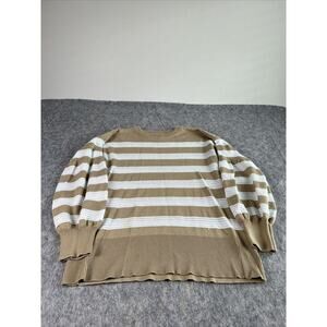 Lee Women Brown /white Stripe Pullover Sweater‎ Large